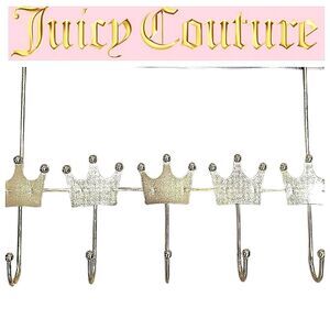Juicy Couture Home Over-The-Door Decorative Crown Wall Hooks- Gold